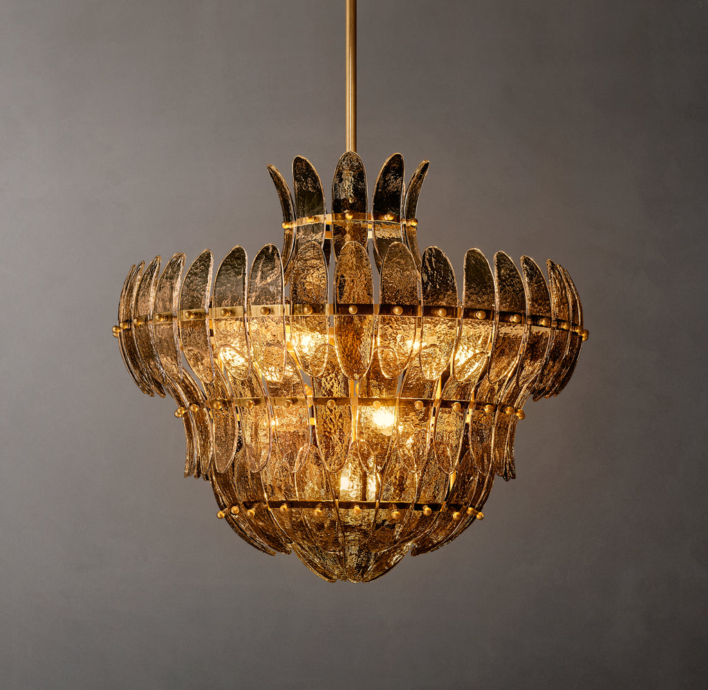 Sculptural Amelia Smoke Glass Round Chandelier, alternate view