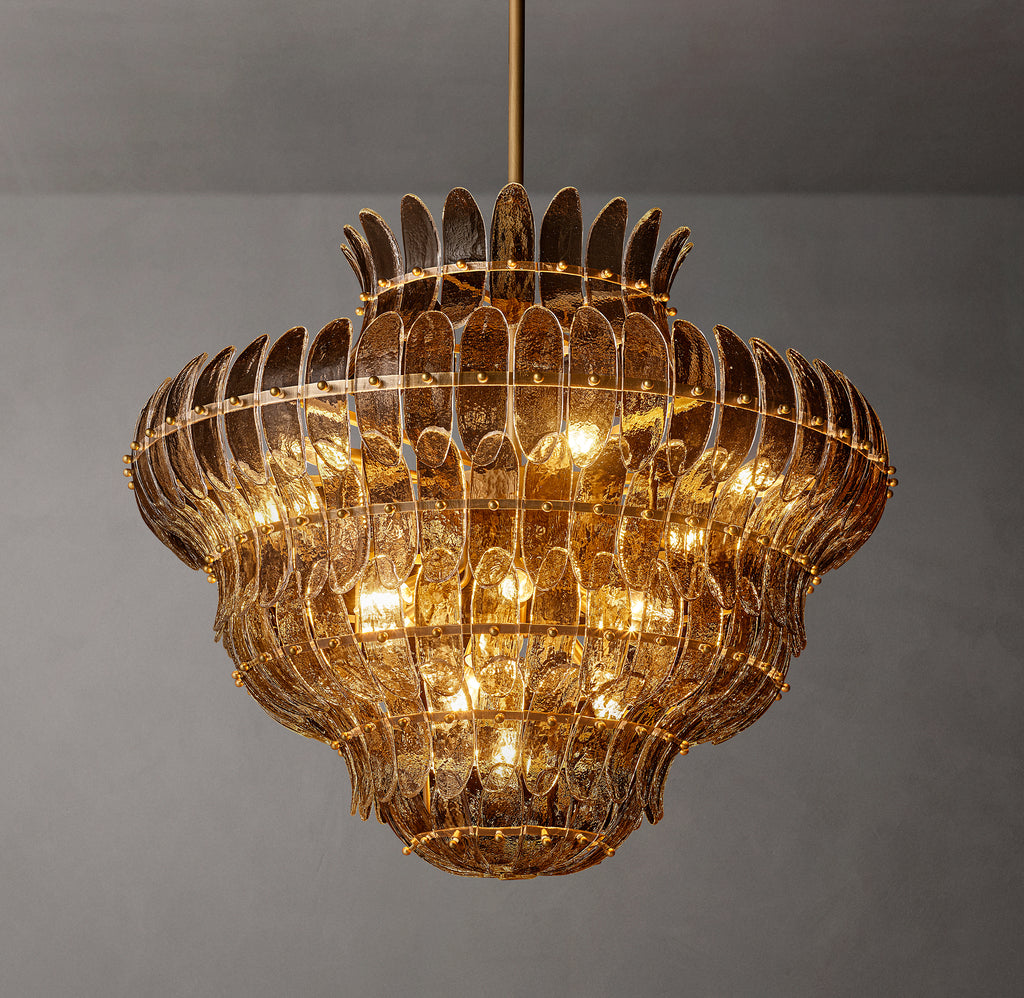 Sculptural Amelia Smoke Glass Round Chandelier, alternate view