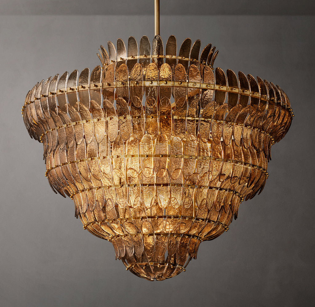 Sculptural Amelia Smoke Glass Round Chandelier, alternate view