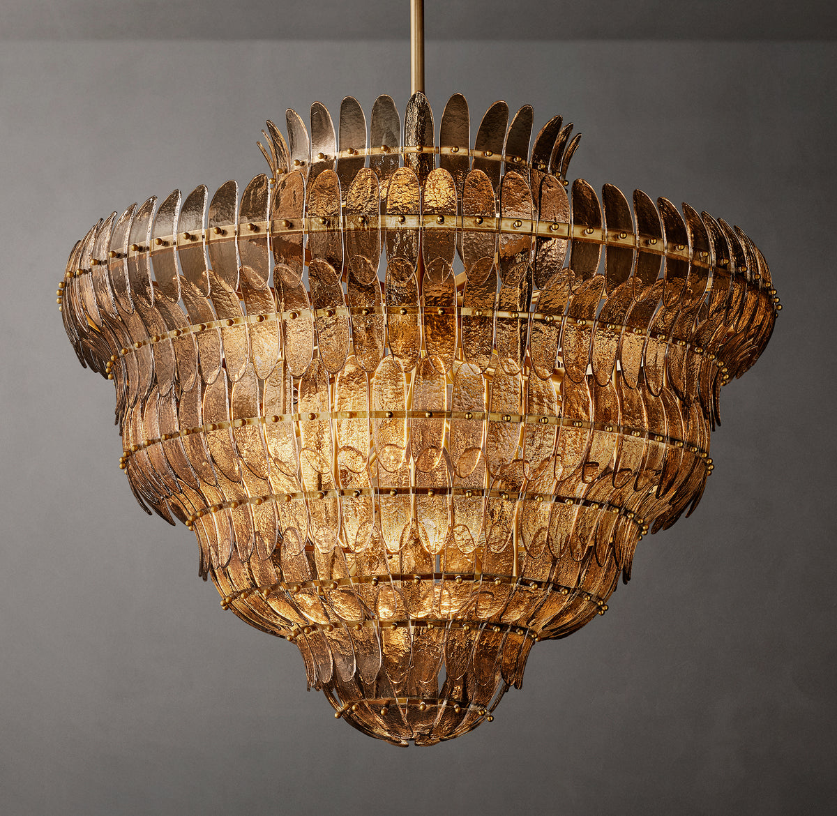 Sculptural Amelia Smoke Glass Round Chandelier, alternate view