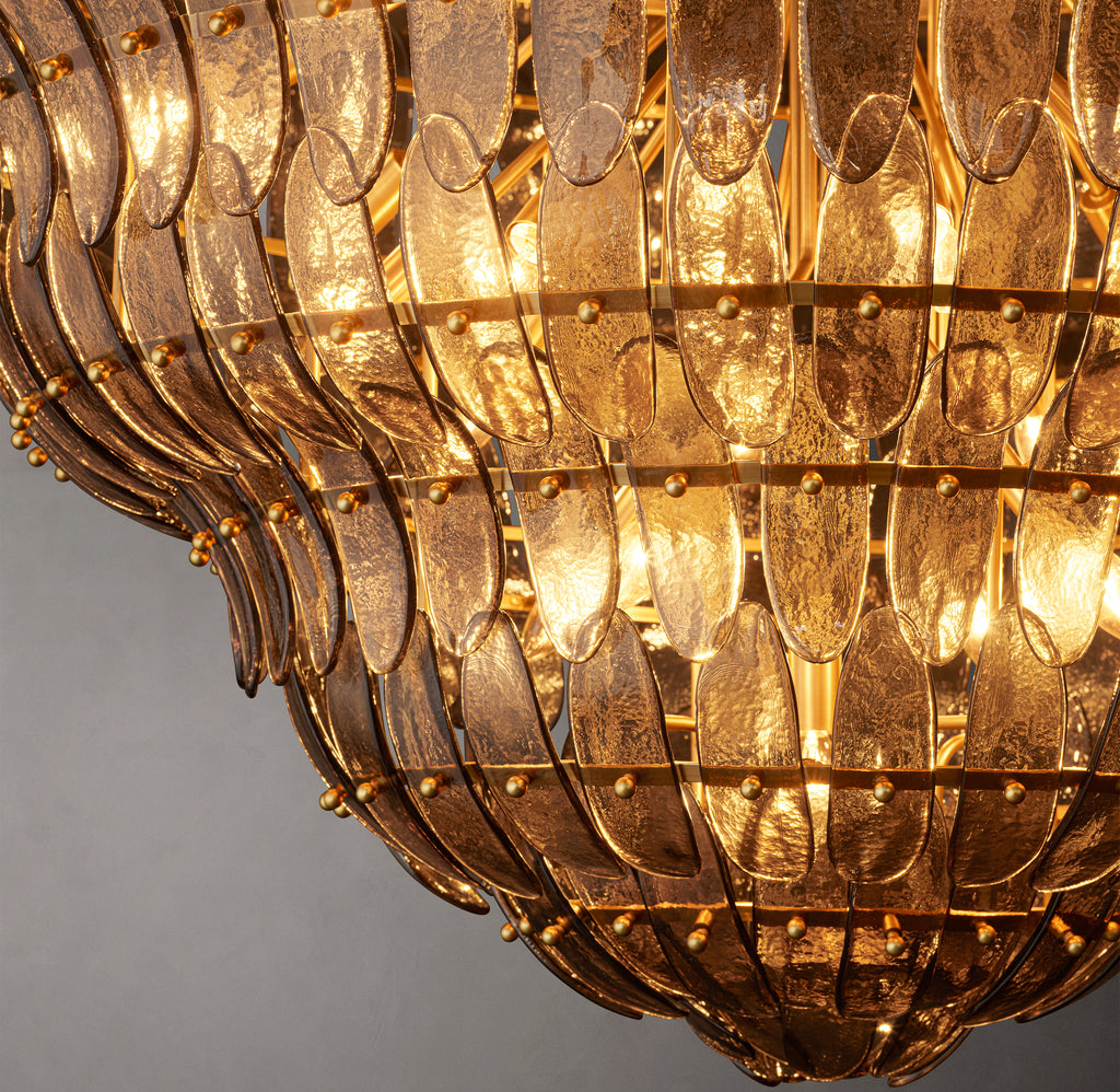 Sculptural Amelia Smoke Glass Round Chandelier – 60"