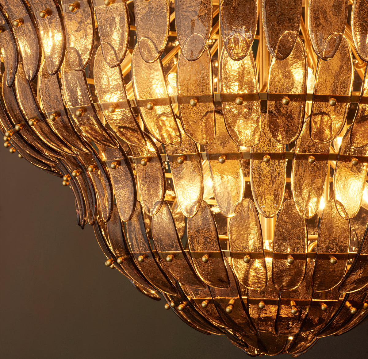 Sculptural Amelia Smoke Glass Round Chandelier – 60"