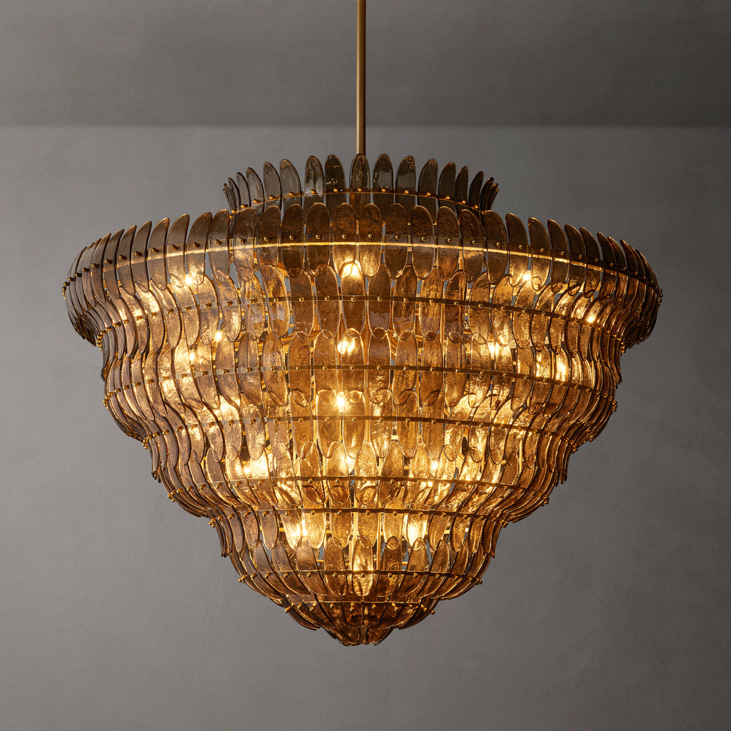 Sculptural Amelia Smoke Glass Round Chandelier, alternate view