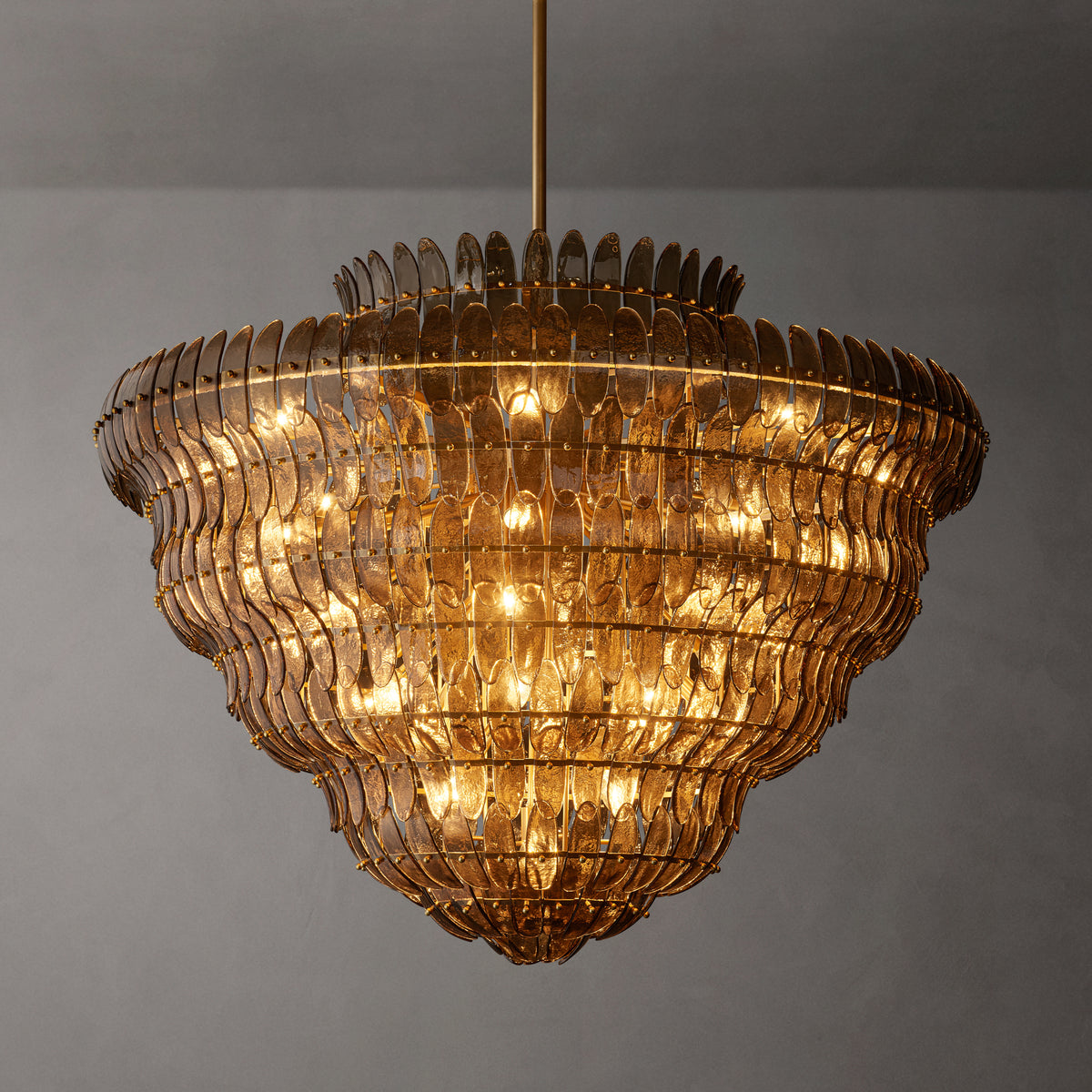Sculptural Amelia Smoke Glass Round Chandelier, alternate view