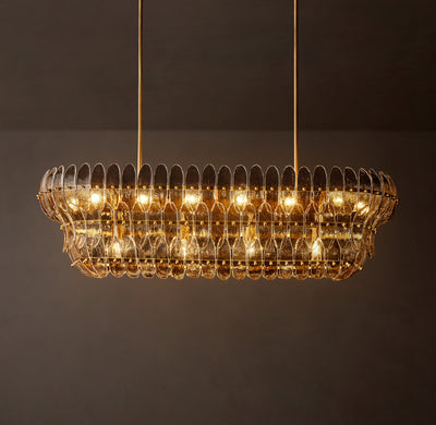 Sculptural Amelia Smoke Glass Linear Chandelier – 54"