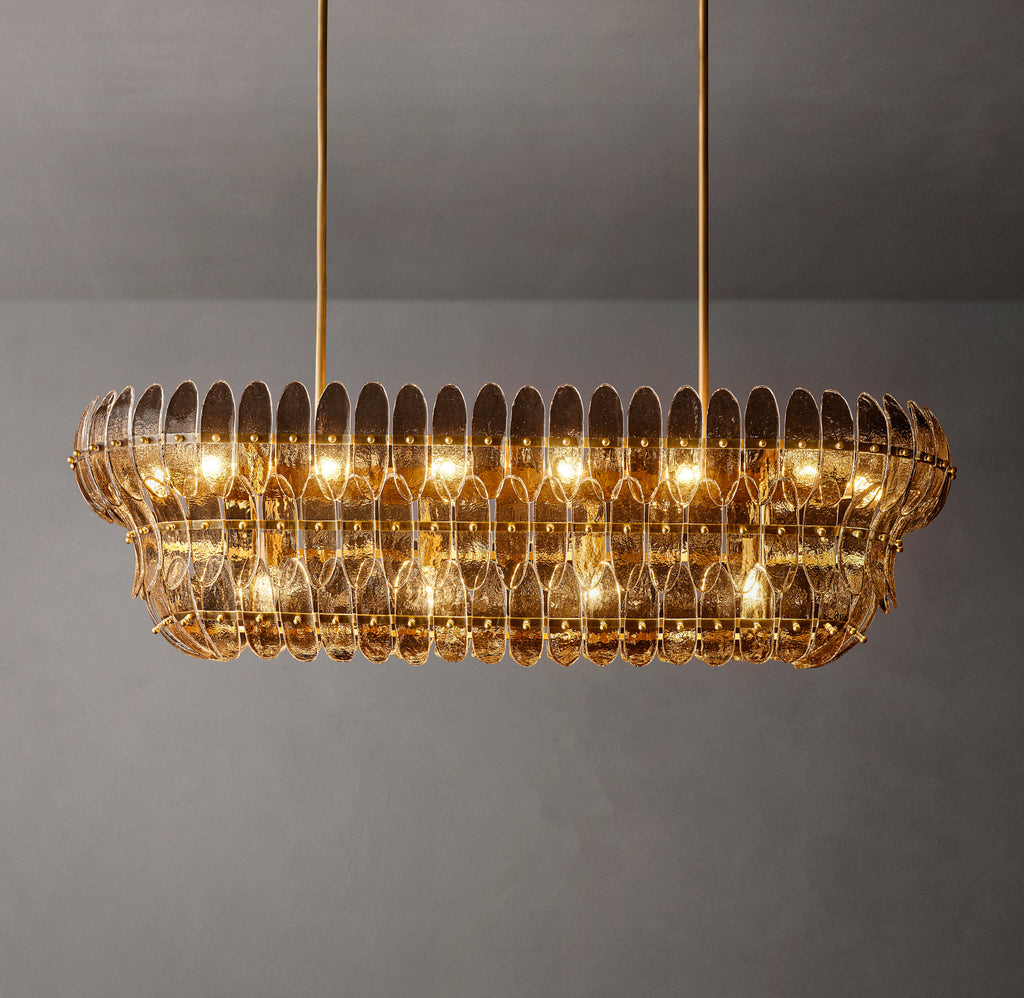 Sculptural Amelia Smoke Glass Linear Chandelier, alternate view