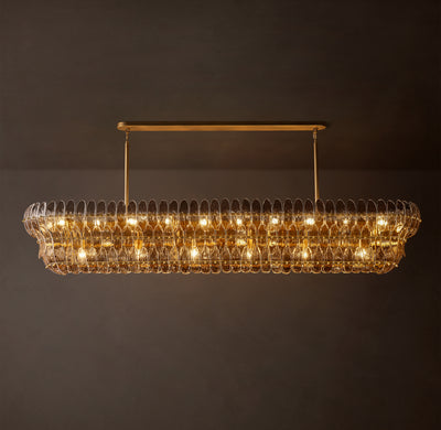 Sculptural Amelia Smoke Glass Linear Chandelier – 90"