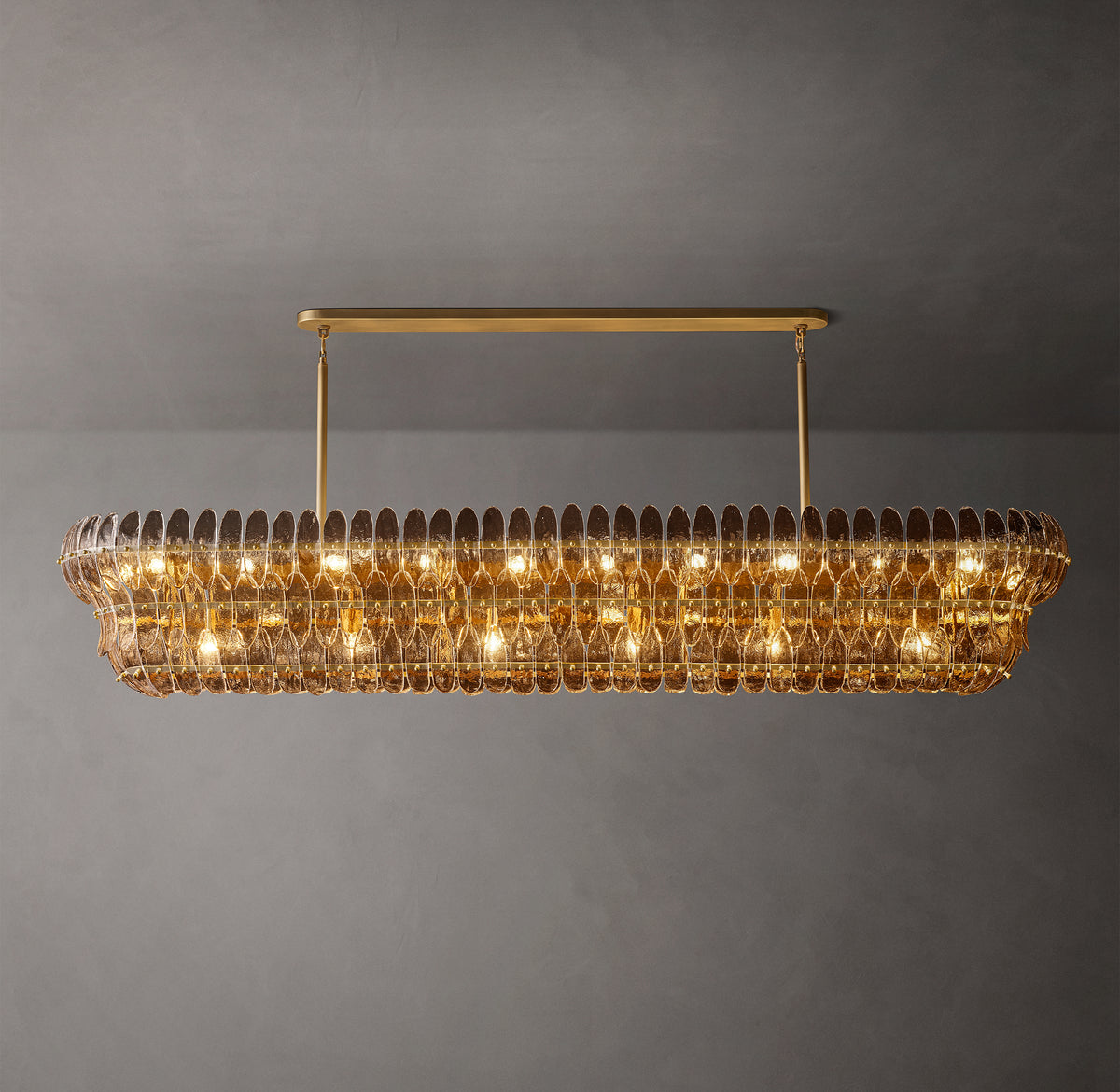 Sculptural Amelia Smoke Glass Linear Chandelier, alternate view