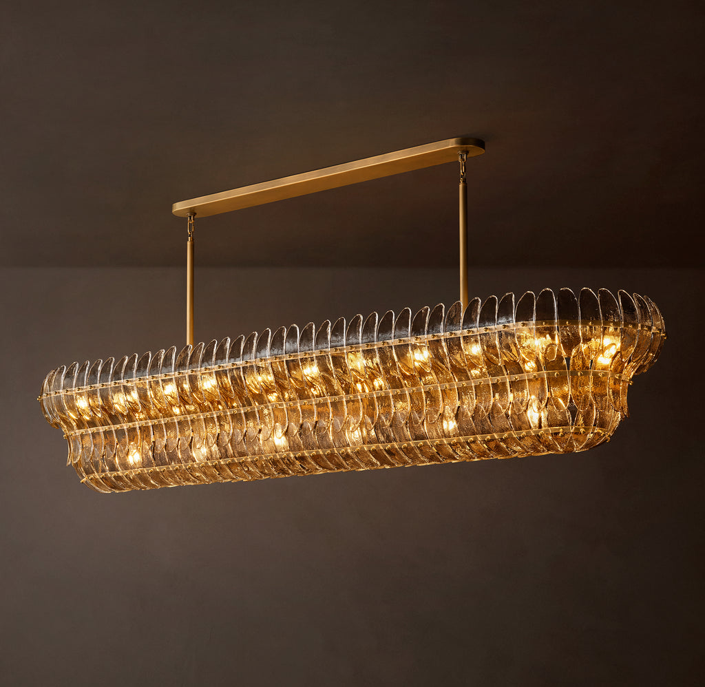 Sculptural Amelia Smoke Glass Linear Chandelier – 90"