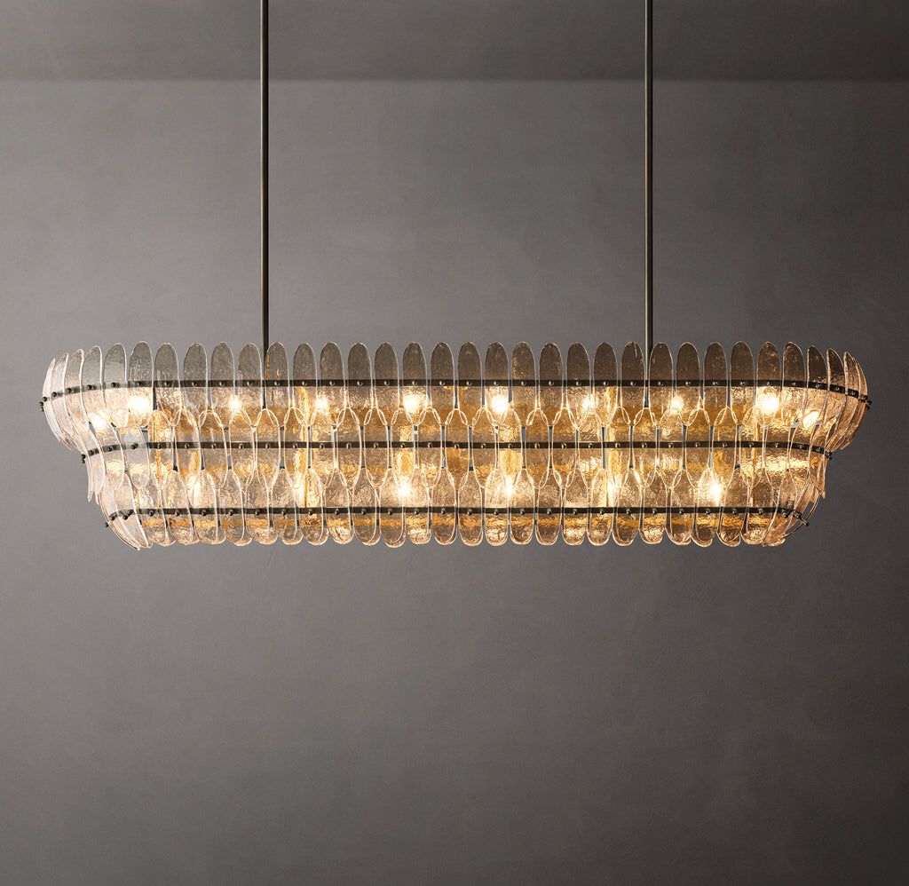 Sculptural Amelia Clear Glass Linear Chandelier, alternate view