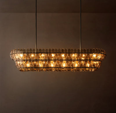 Sculptural Amelia Smoke Glass Linear Chandelier – 72"