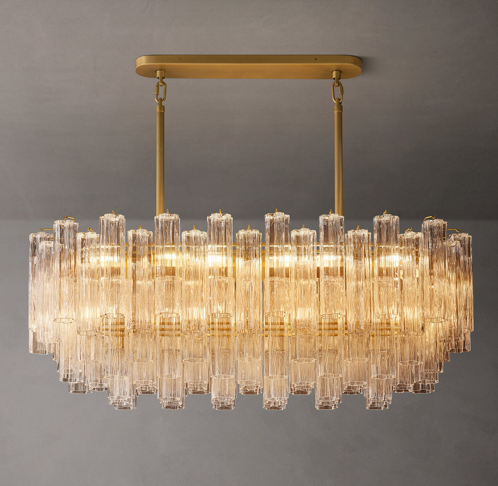 Heritage Tronchi Clear Glass Linear Chandelier, alternate view