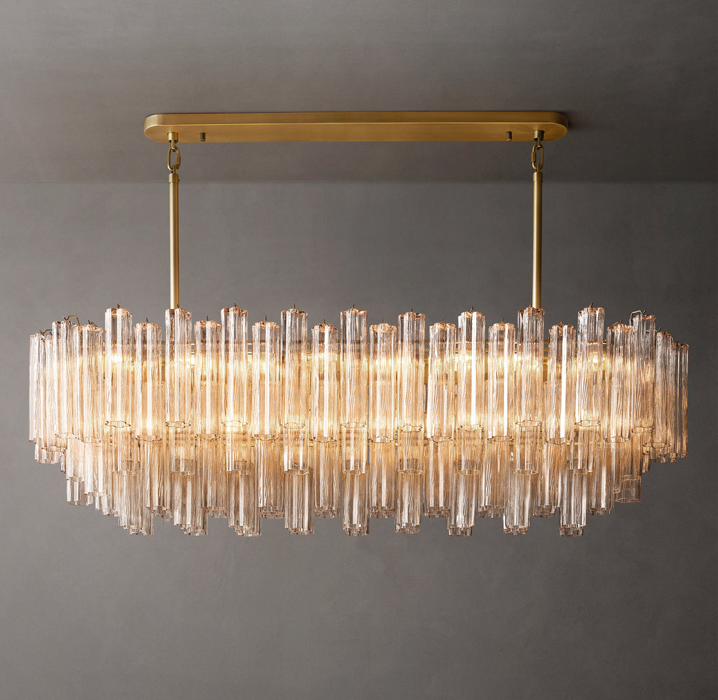 Heritage Tronchi Clear Glass Linear Chandelier, alternate view
