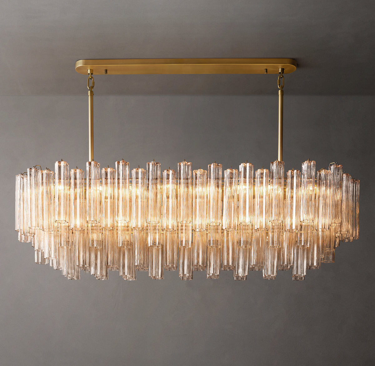 Heritage Tronchi Clear Glass Linear Chandelier, alternate view