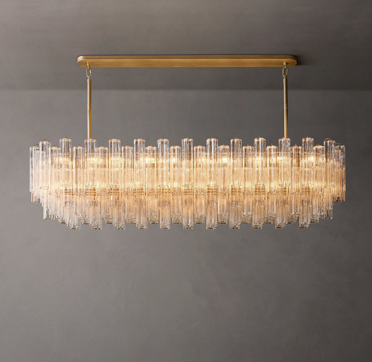 Heritage Tronchi Clear Glass Linear Chandelier, alternate view