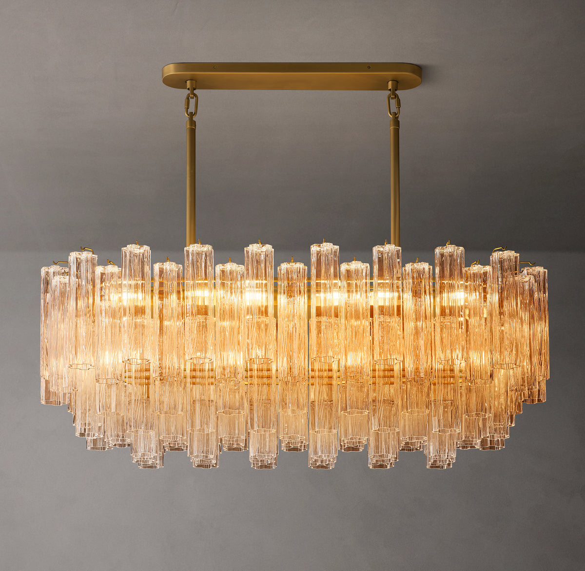 Heritage Tronchi Smoke Glass Linear Chandelier, alternate view