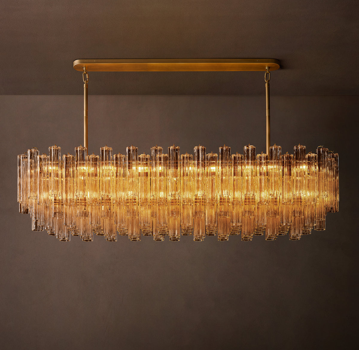 Heritage Tronchi Smoke Glass Linear Chandelier