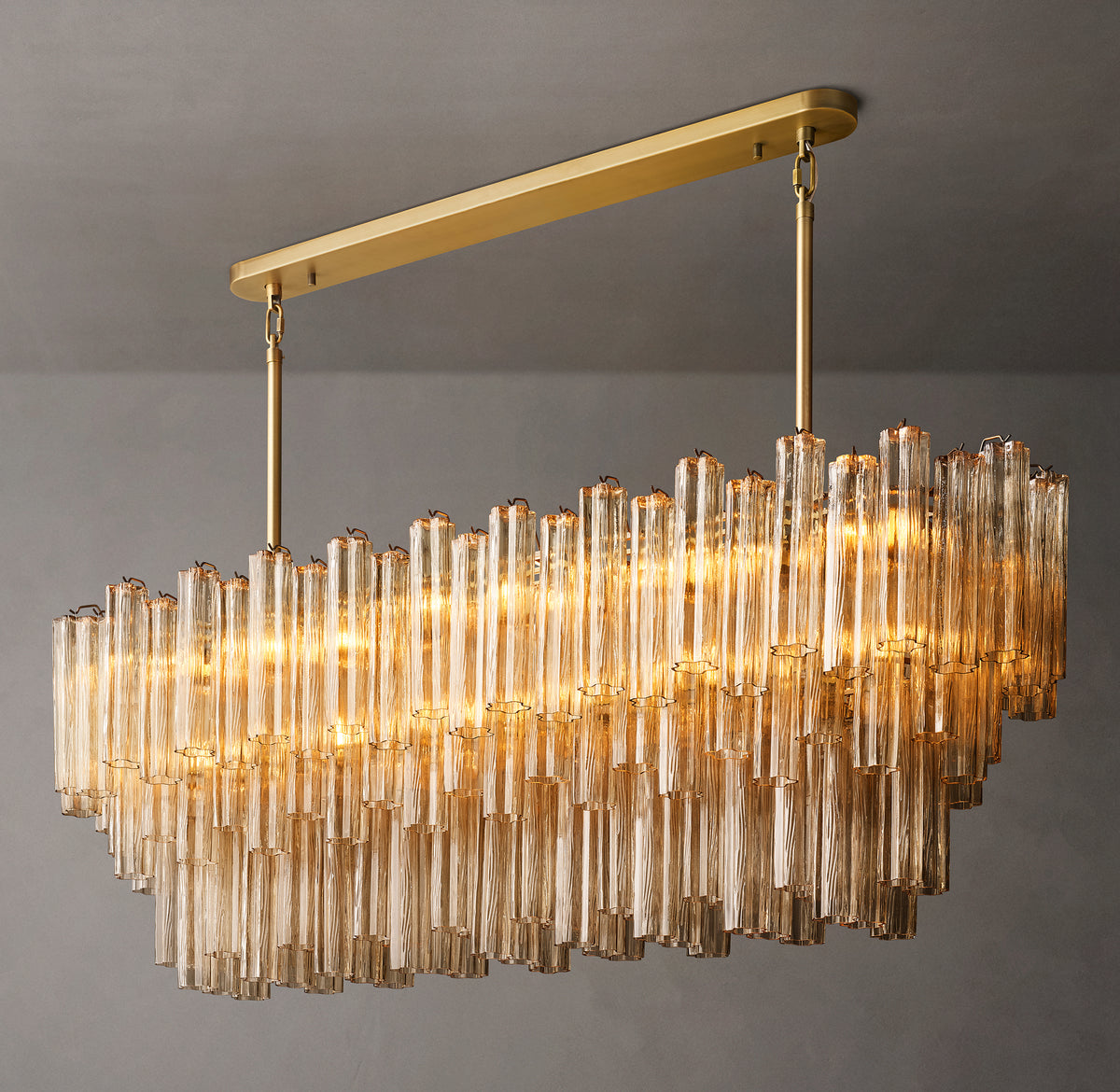 Heritage Tronchi Smoke Glass Linear Chandelier