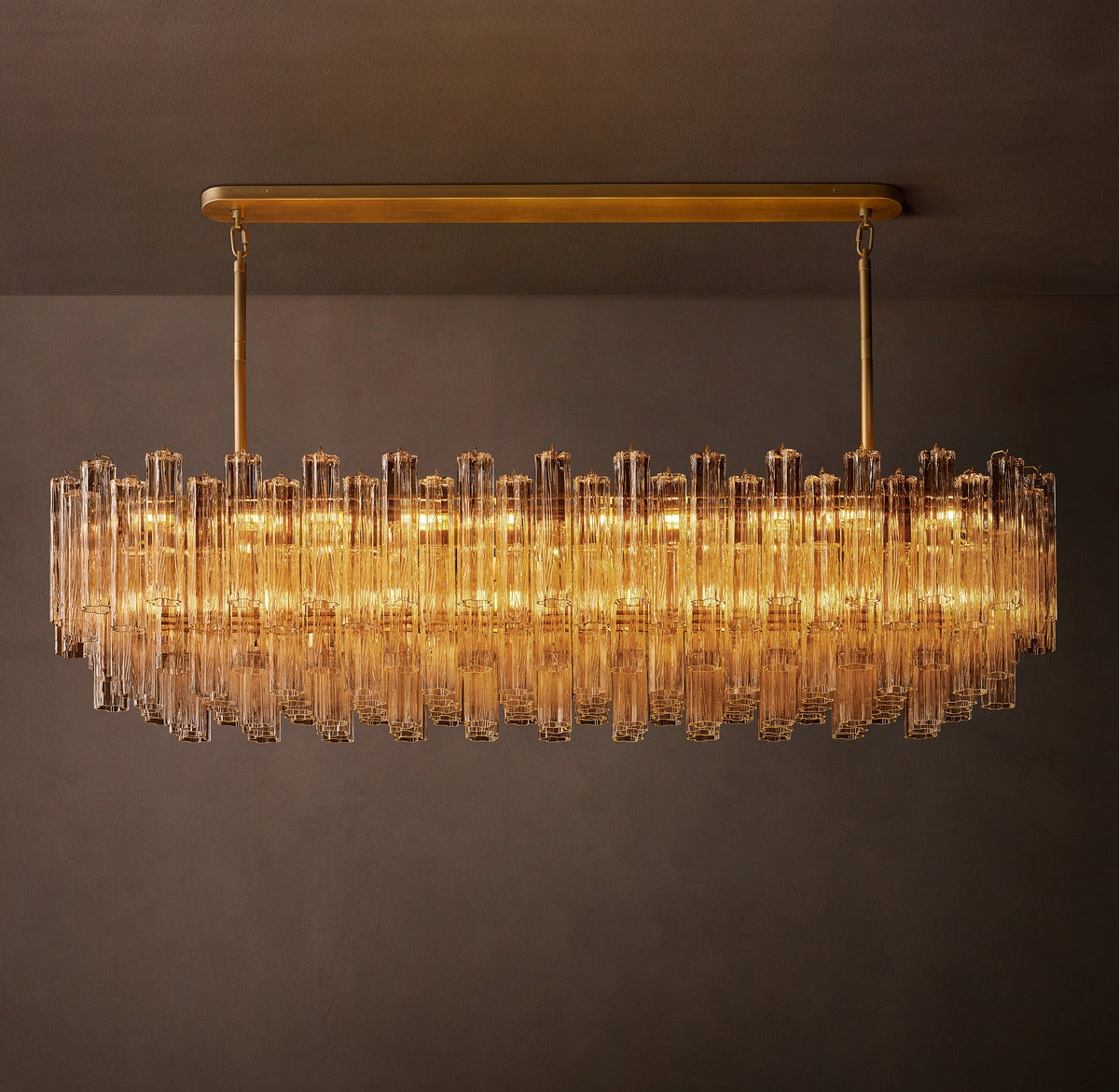 Heritage Tronchi Smoke Glass Linear Chandelier