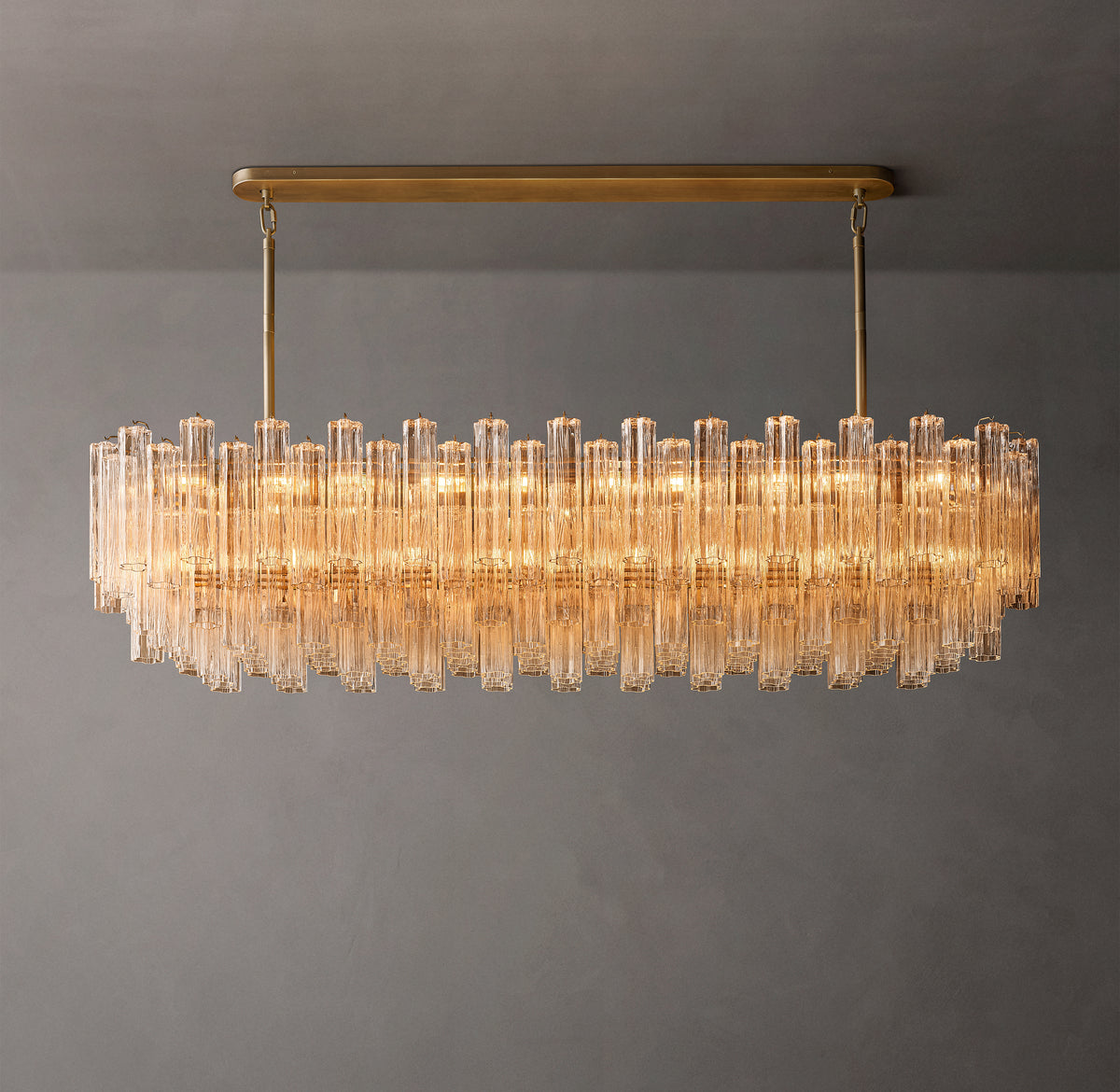 Heritage Tronchi Smoke Glass Linear Chandelier, alternate view
