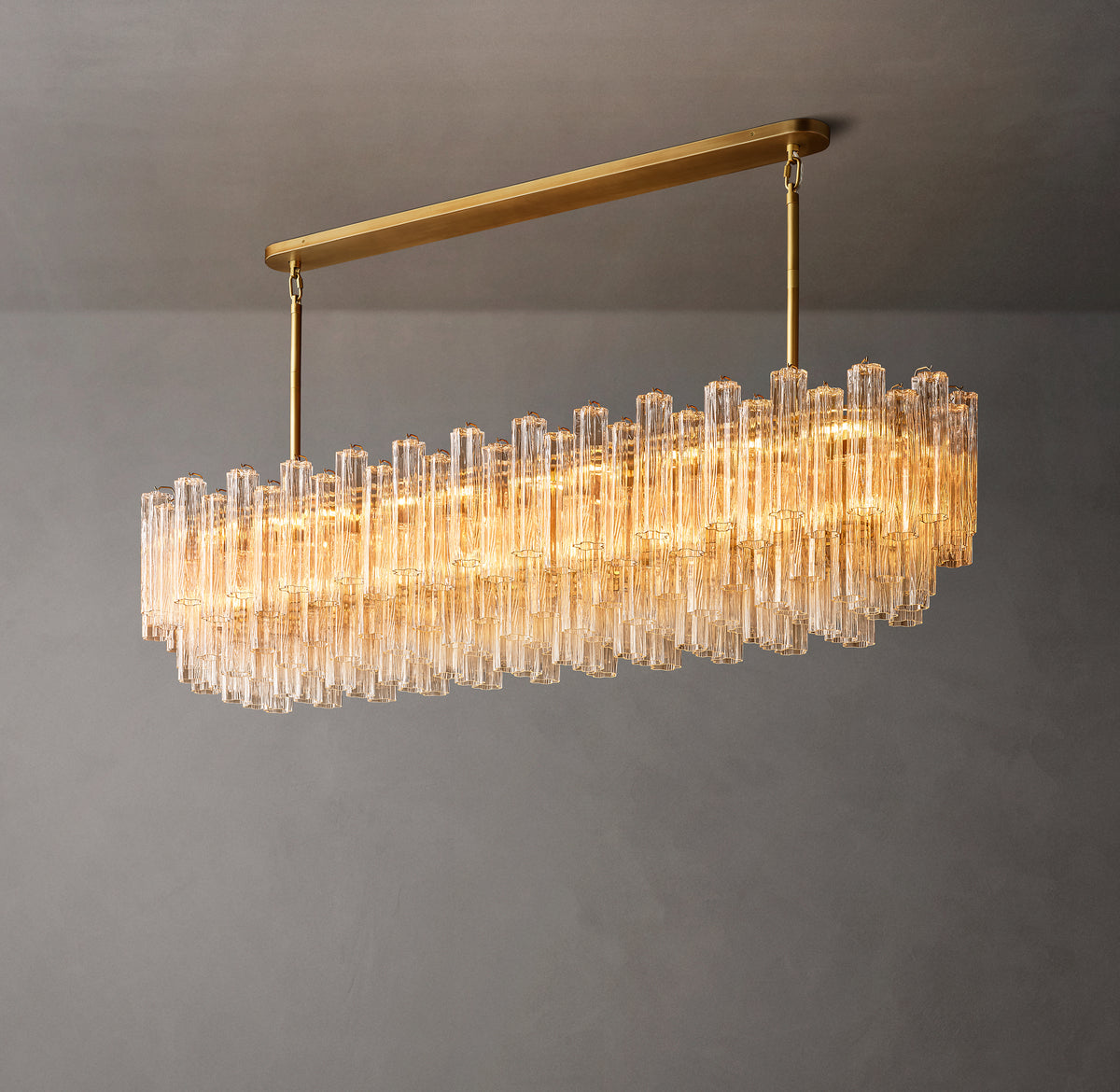 Heritage Tronchi Smoke Glass Linear Chandelier