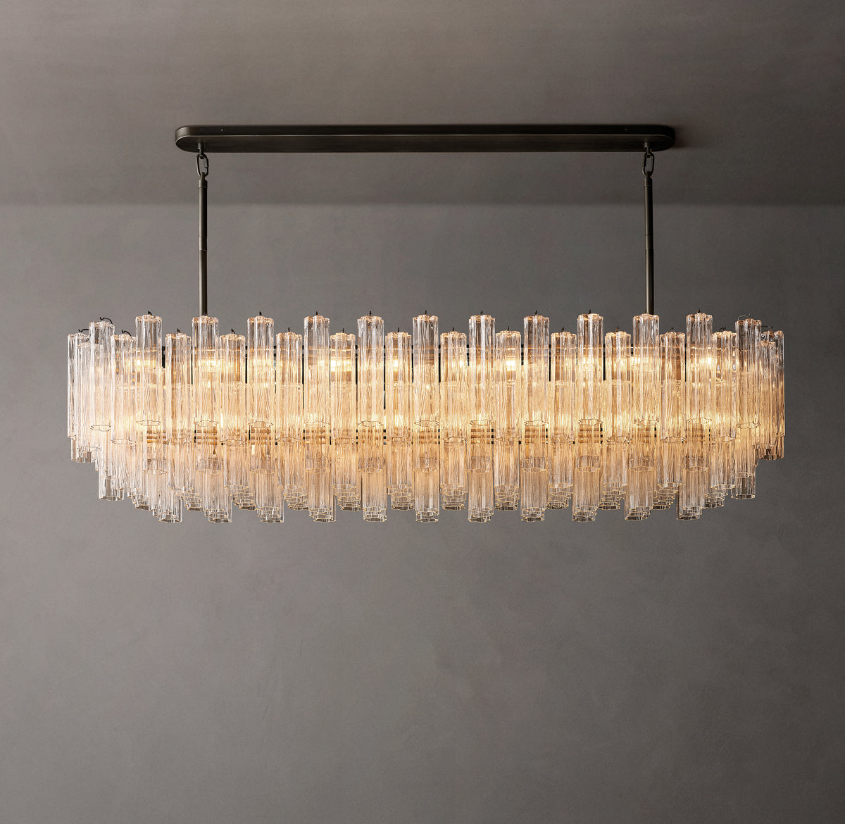 Heritage Tronchi Clear Glass Linear Chandelier, alternate view