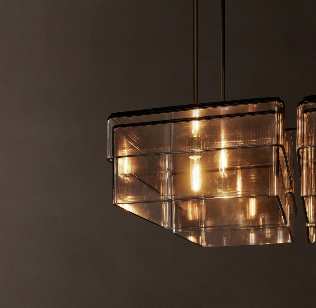 Signature Remy Square Chandelier – 24" Bronze/Smoke