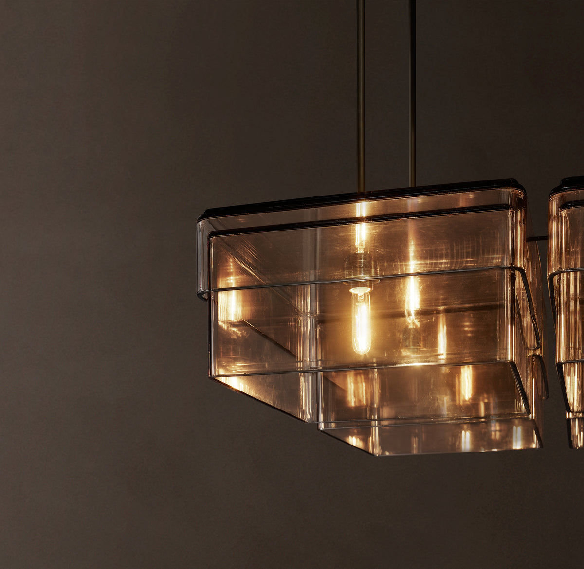 Signature Remy Square Chandelier – 24" Bronze/Smoke