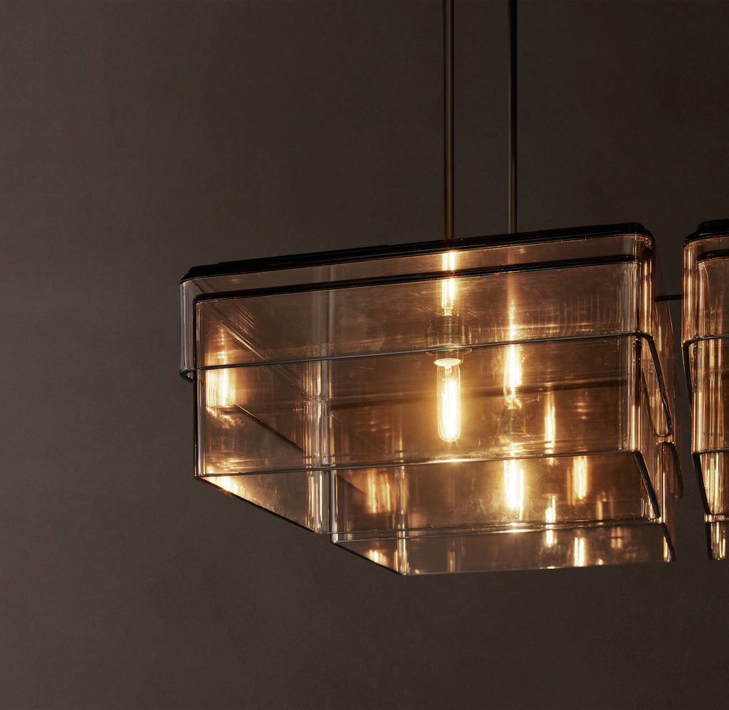 Signature Remy Square Chandelier – 36" Bronze/Smoke