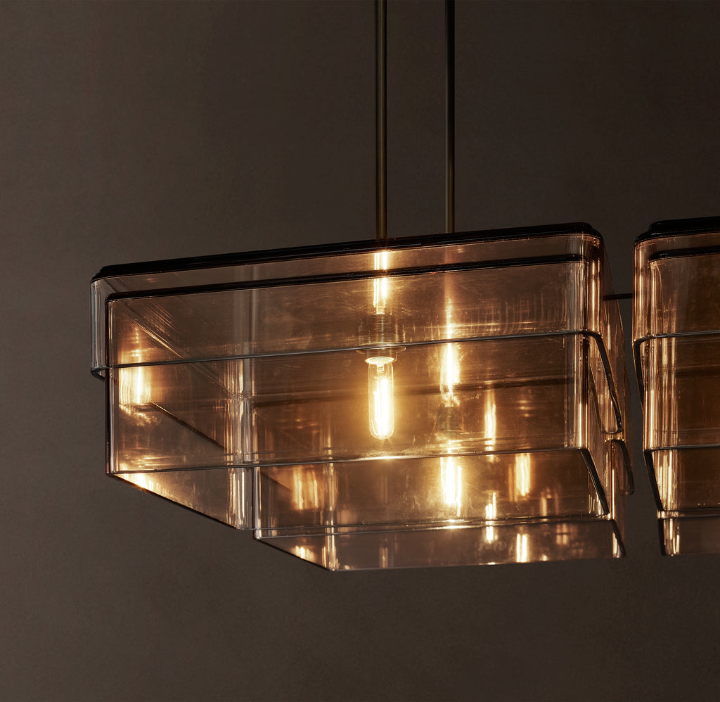 Signature Remy Square Chandelier – 48" Bronze/Smoke