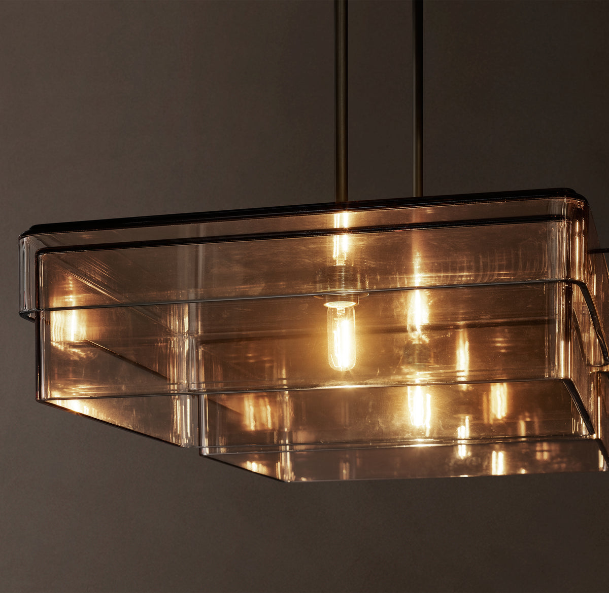 Signature Remy Square Chandelier – 60" Bronze/Smoke