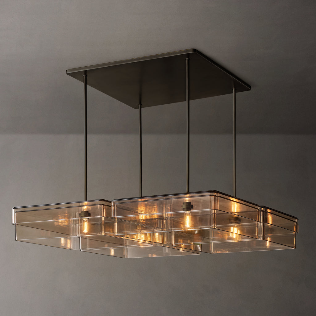 Signature Remy Square Chandelier – 60" Bronze/Smoke