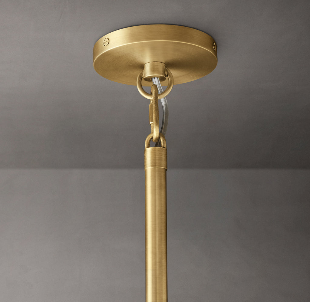Heritage Boule De Cristal Clear Glass Round Chandelier – 48" Lacquered Burnished Brass