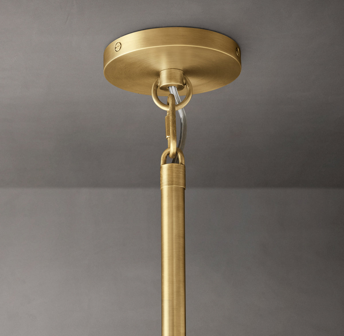 Heritage Boule De Cristal Clear Glass Round Chandelier – 48" Lacquered Burnished Brass