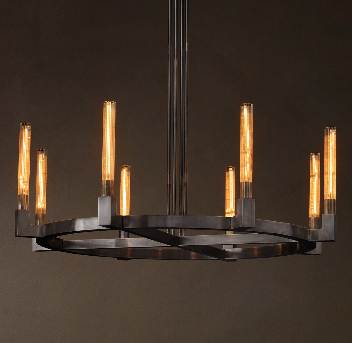 Heritage Cannele Round Chandelier – 48" Bronze