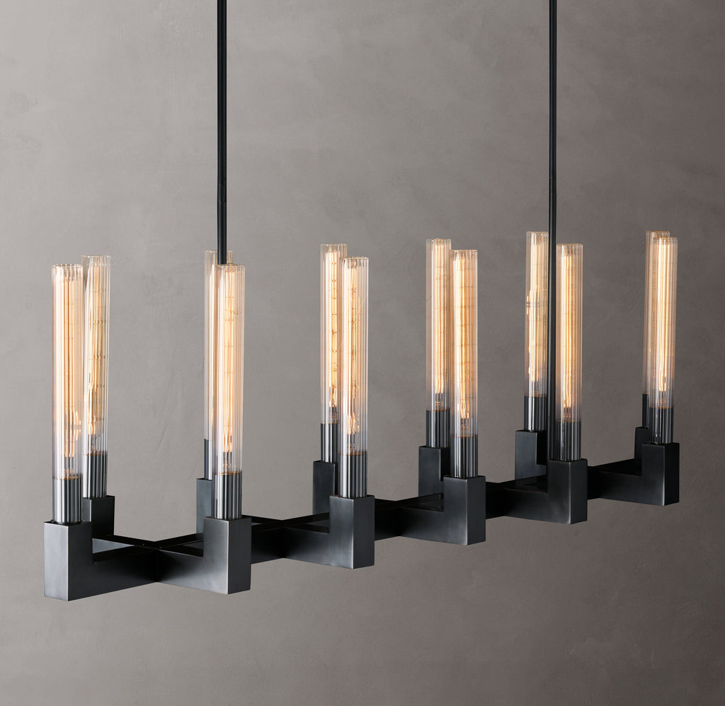 Heritage Cannele Linear Chandelier, alternate view