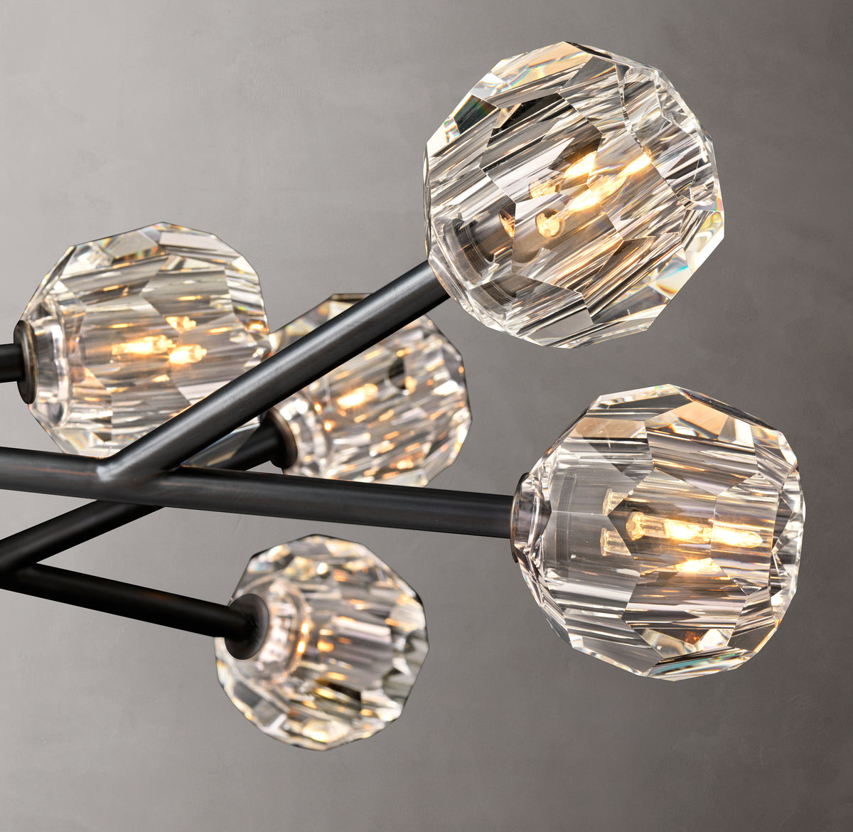 Heritage Boule De Cristal Clear Glass Round Chandelier – 72" Bronze