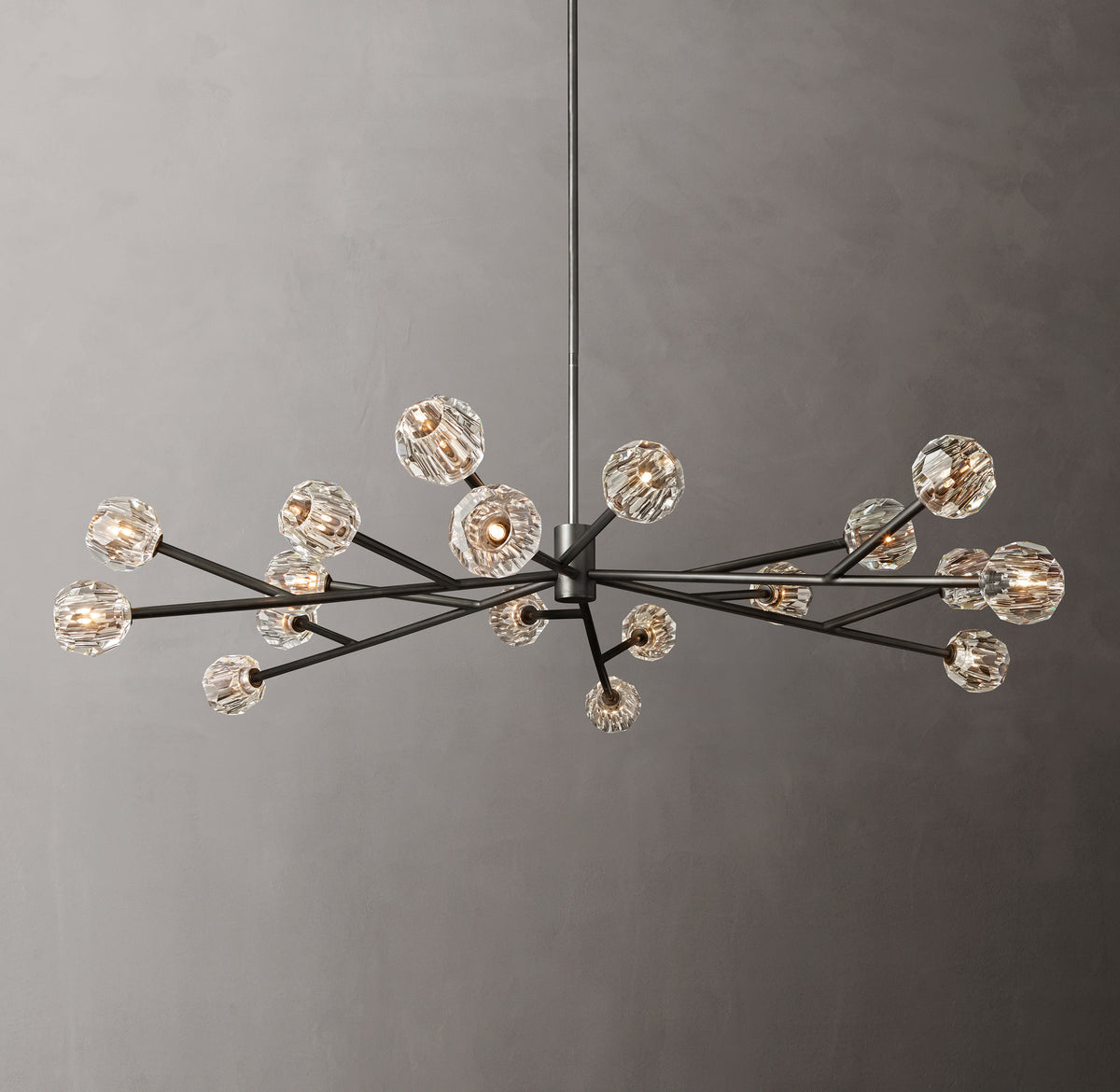Heritage Boule De Cristal Clear Glass Round Chandelier – 72" Bronze