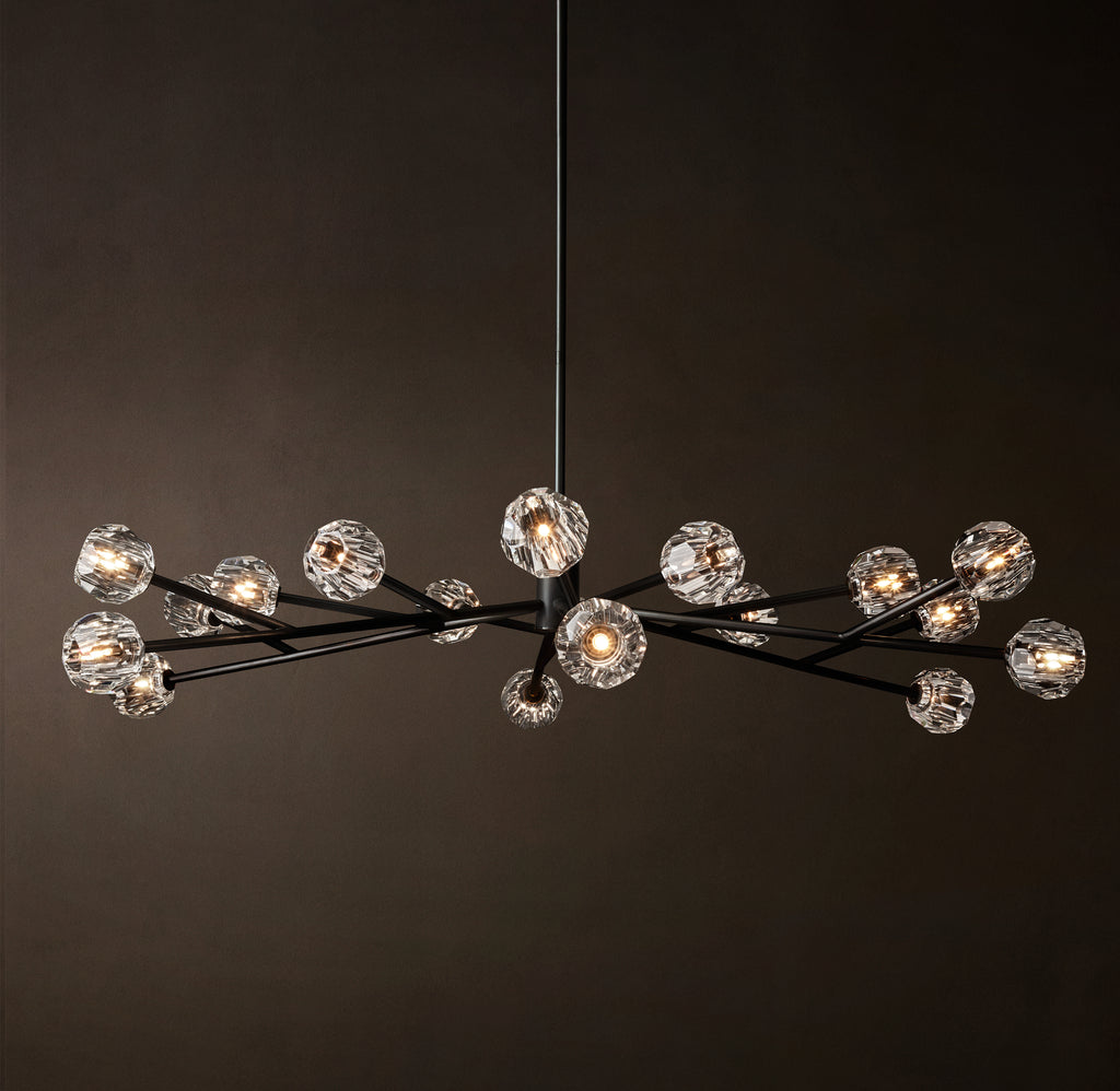 Heritage Boule De Cristal Clear Glass Round Chandelier – 72" Bronze
