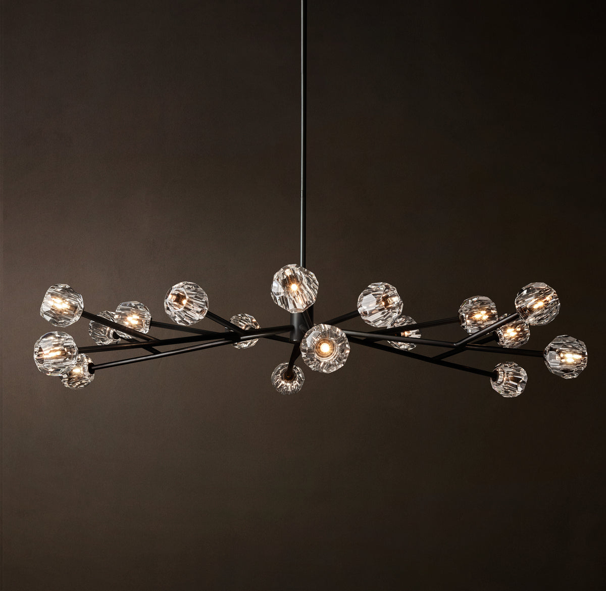 Heritage Boule De Cristal Clear Glass Round Chandelier – 72" Bronze