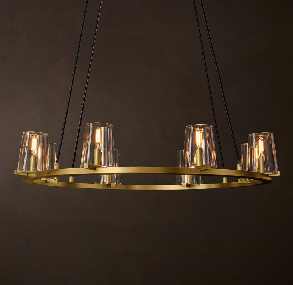Artisan Pauillac Round Chandelier – 36" Lacquered Burnished Brass