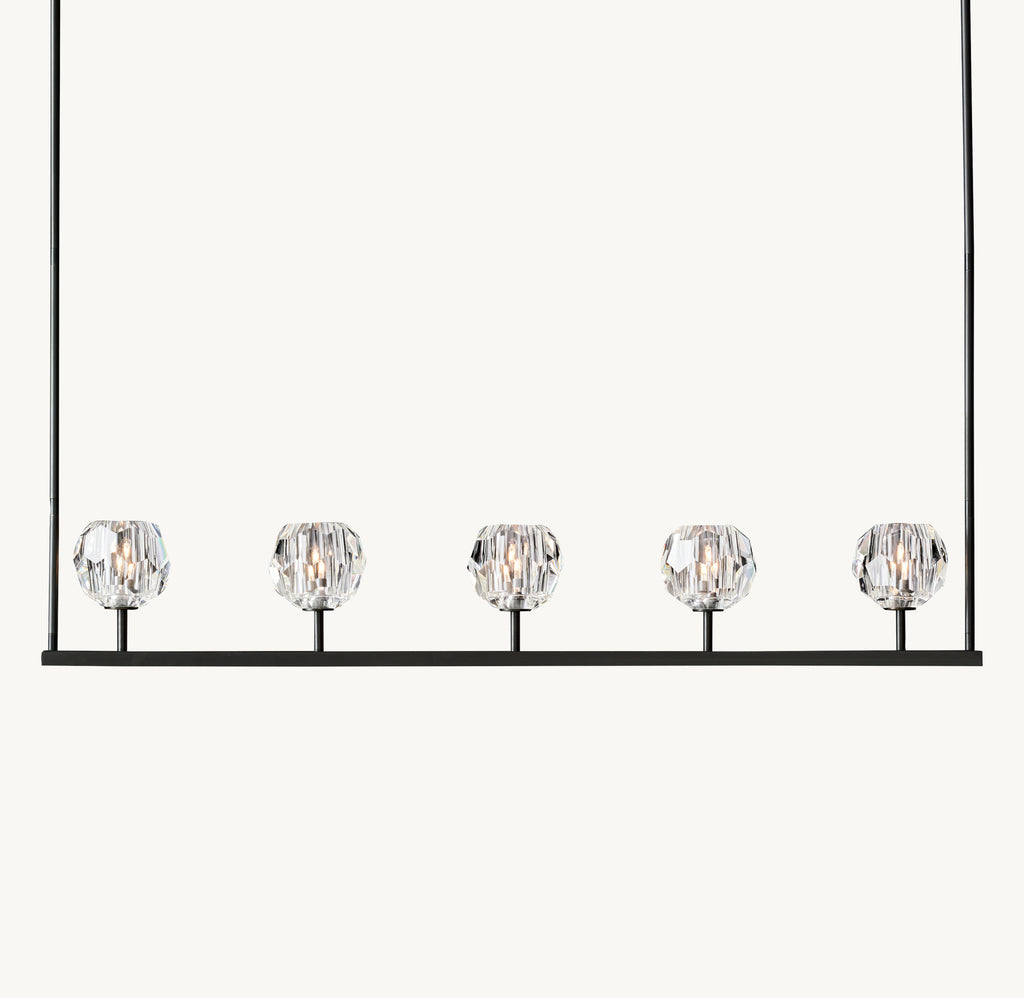 Heritage Boule De Cristal Clear Glass Linear Chandelier, alternate view