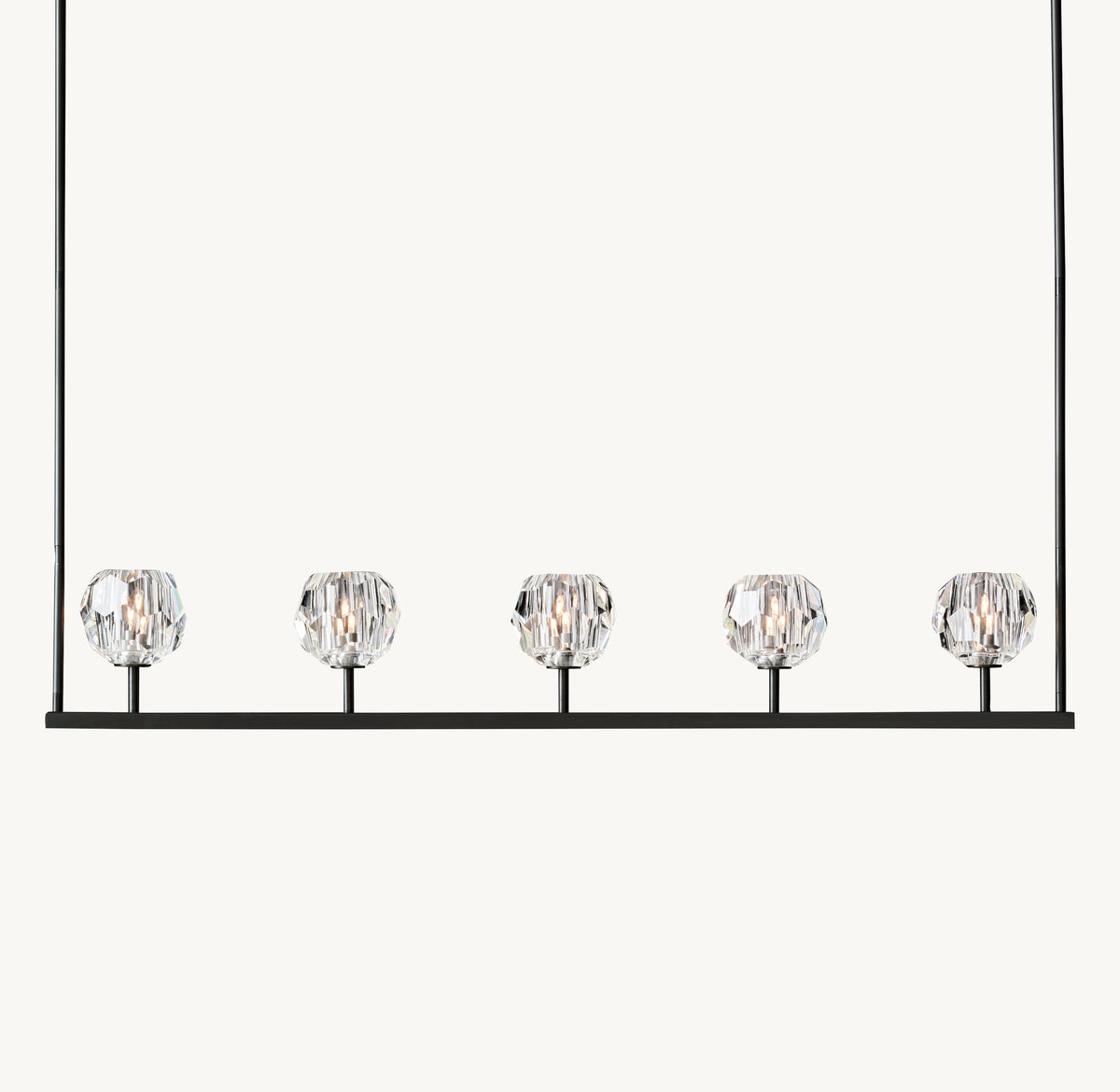 Heritage Boule De Cristal Clear Glass Linear Chandelier, alternate view