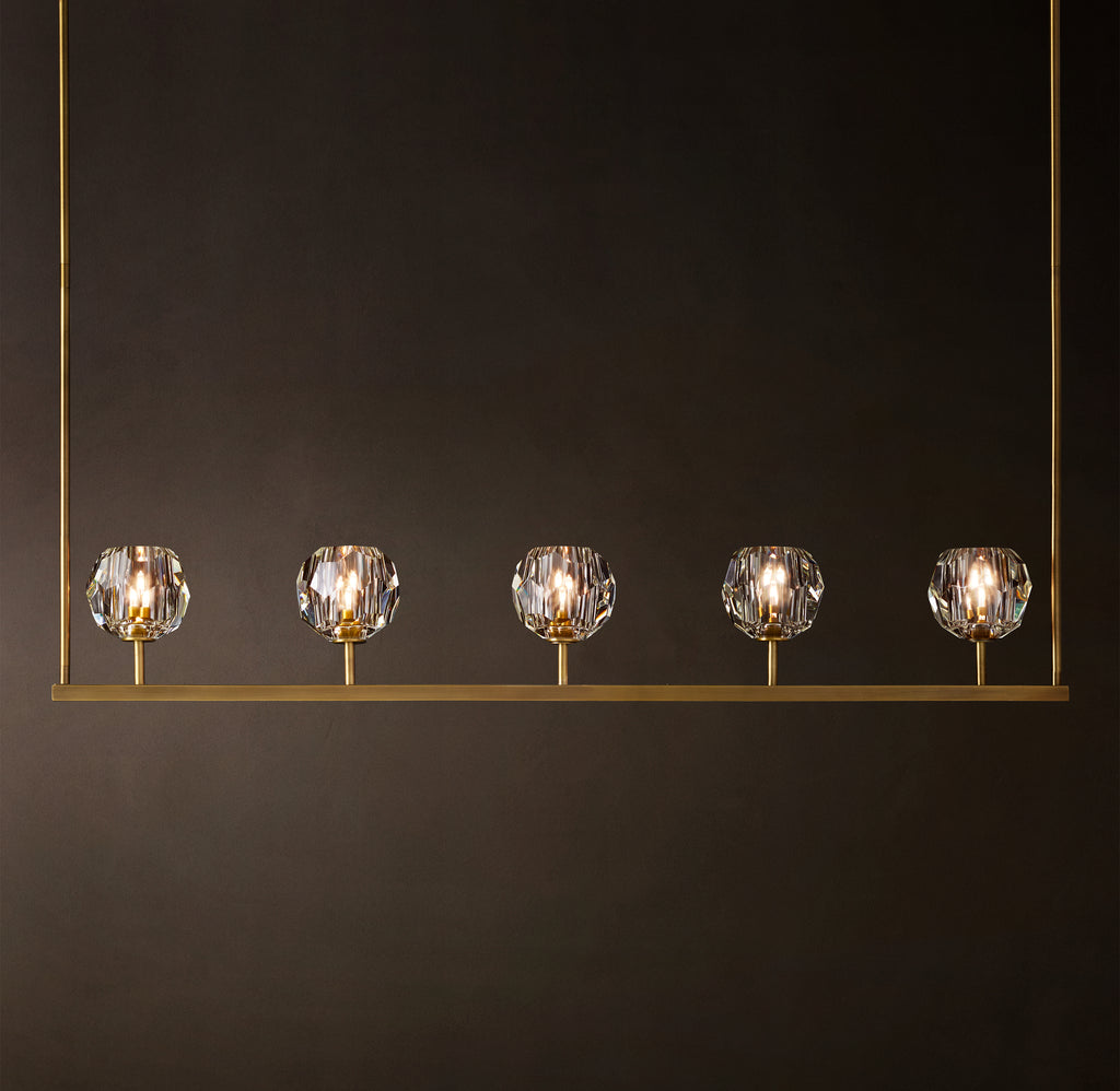 Heritage Boule De Cristal Clear Glass Linear Chandelier, alternate view