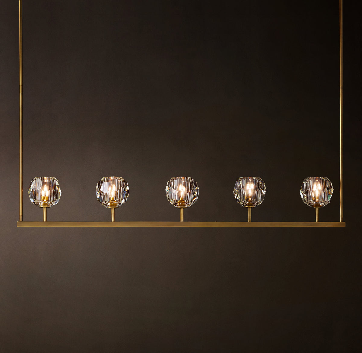 Heritage Boule De Cristal Clear Glass Linear Chandelier, alternate view