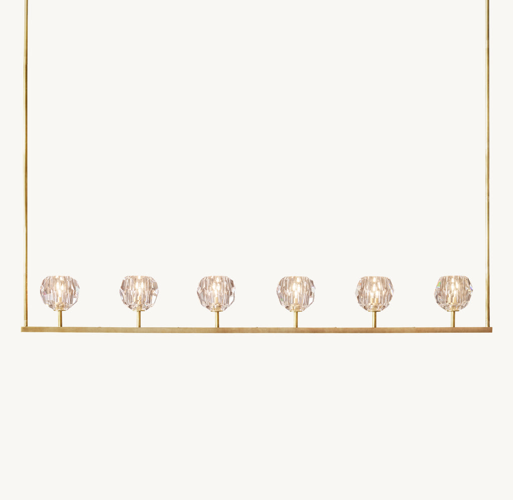 Heritage Boule De Cristal Clear Glass Linear Chandelier, alternate view