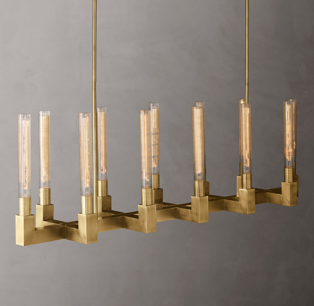 Heritage Cannele Linear Chandelier, alternate view