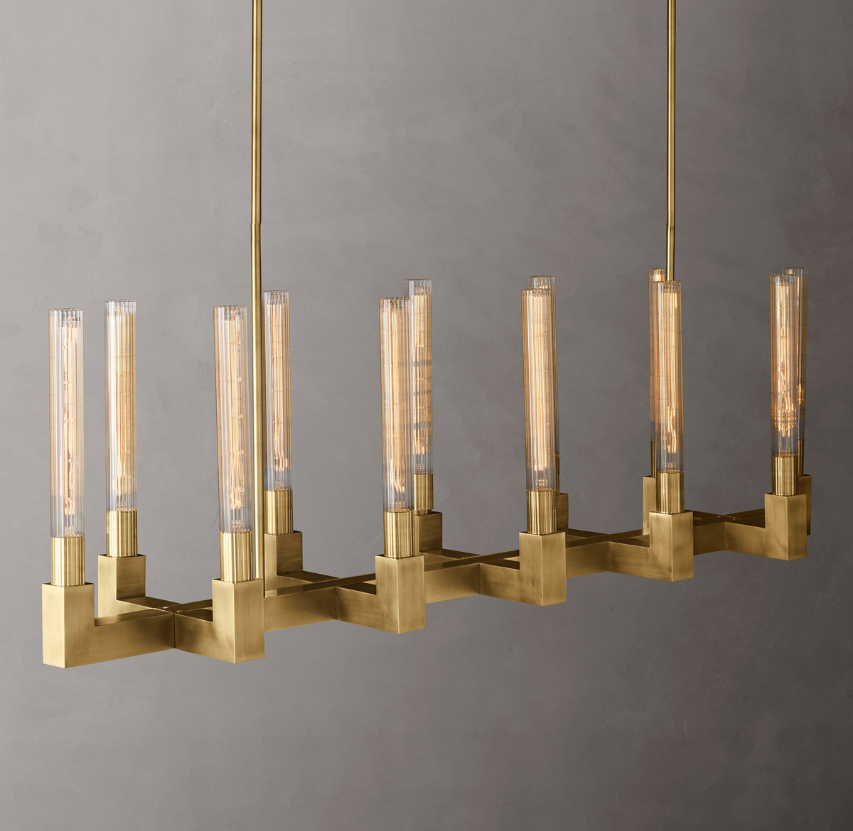 Heritage Cannele Linear Chandelier, alternate view