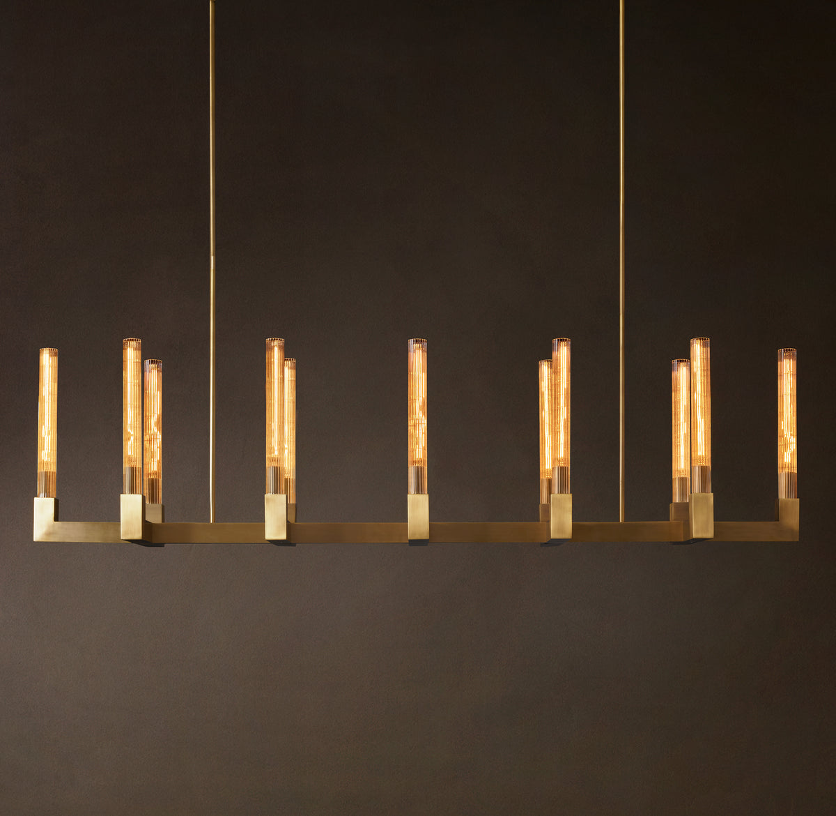 Heritage Cannele Linear Chandelier, alternate view