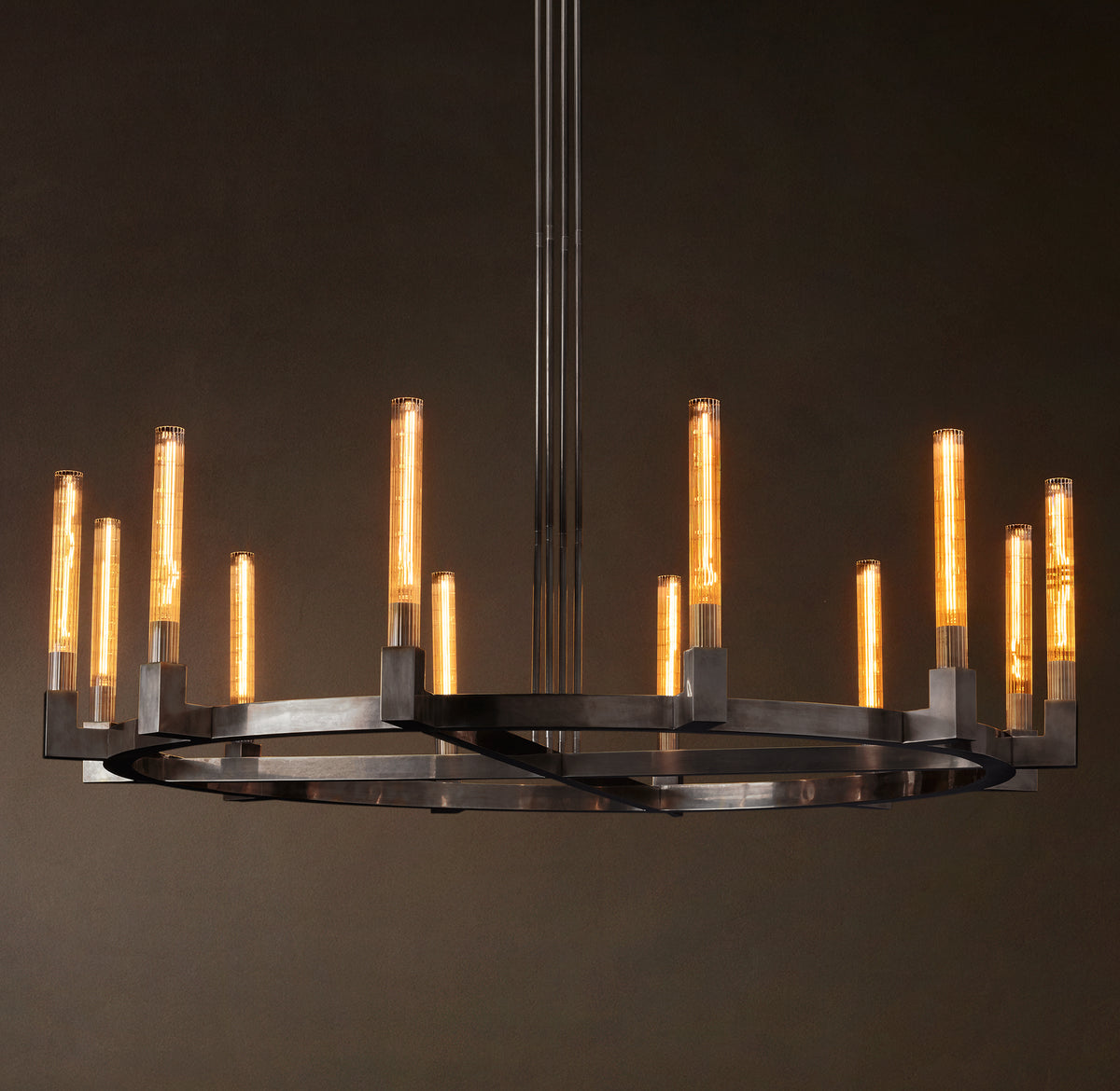 Heritage Cannele Round Chandelier – 60" Bronze